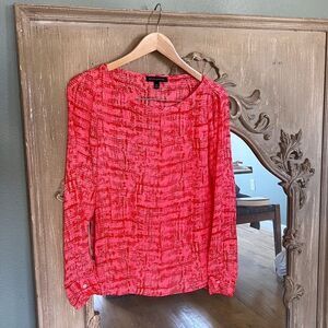 Banana Republic BLOUSE Size XS Long Sleeve Pink Red
